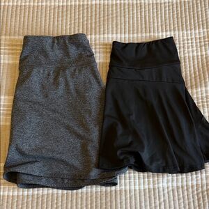 Gray and Black Athletic Skorts
